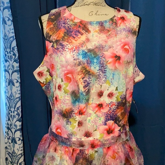 NEW YORK AND COMPANY 2/1 MULTICOLORED DRESS XL NWT - Picture 2 of 8